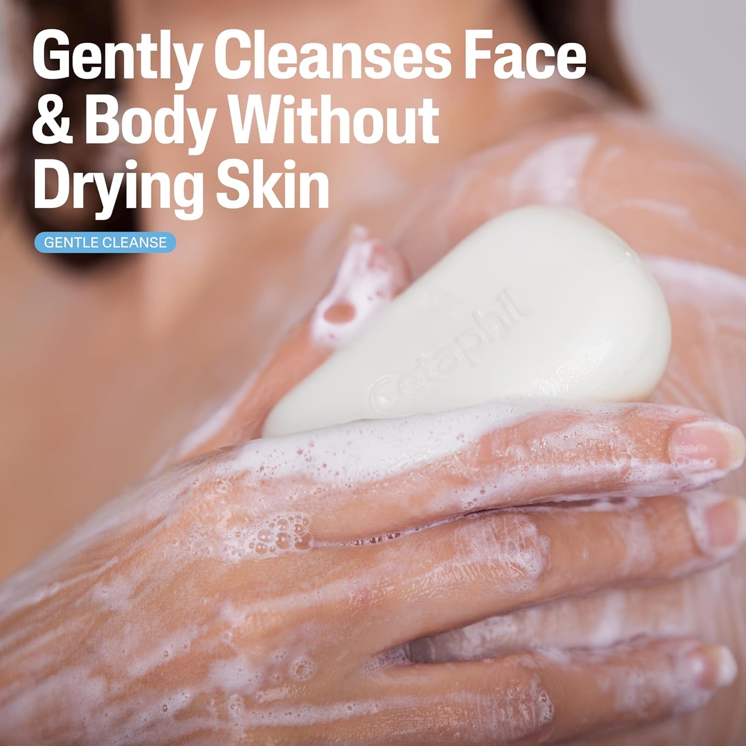 Gentle Cleansing Face and Body Bar, 4.5 Oz Bar (Pack of 6), Nourishing Cleanser Bar for Dry, Sensitive Skin, Non-Comedogenic, (Packaging May Vary)