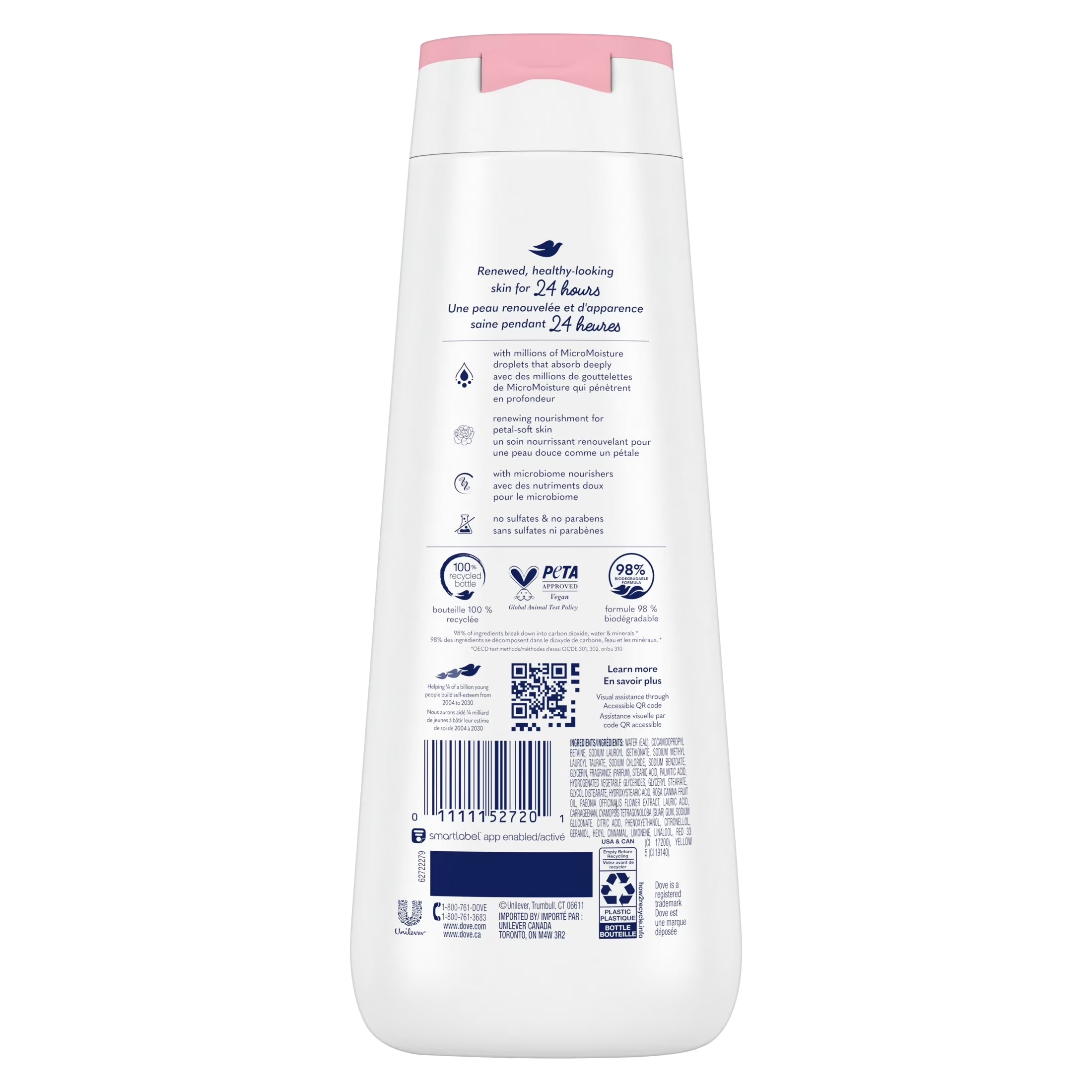 Women'S Body Wash Renewing Peony & Rose Oil Gentle Skin Cleanser All Skin, 20 Oz
