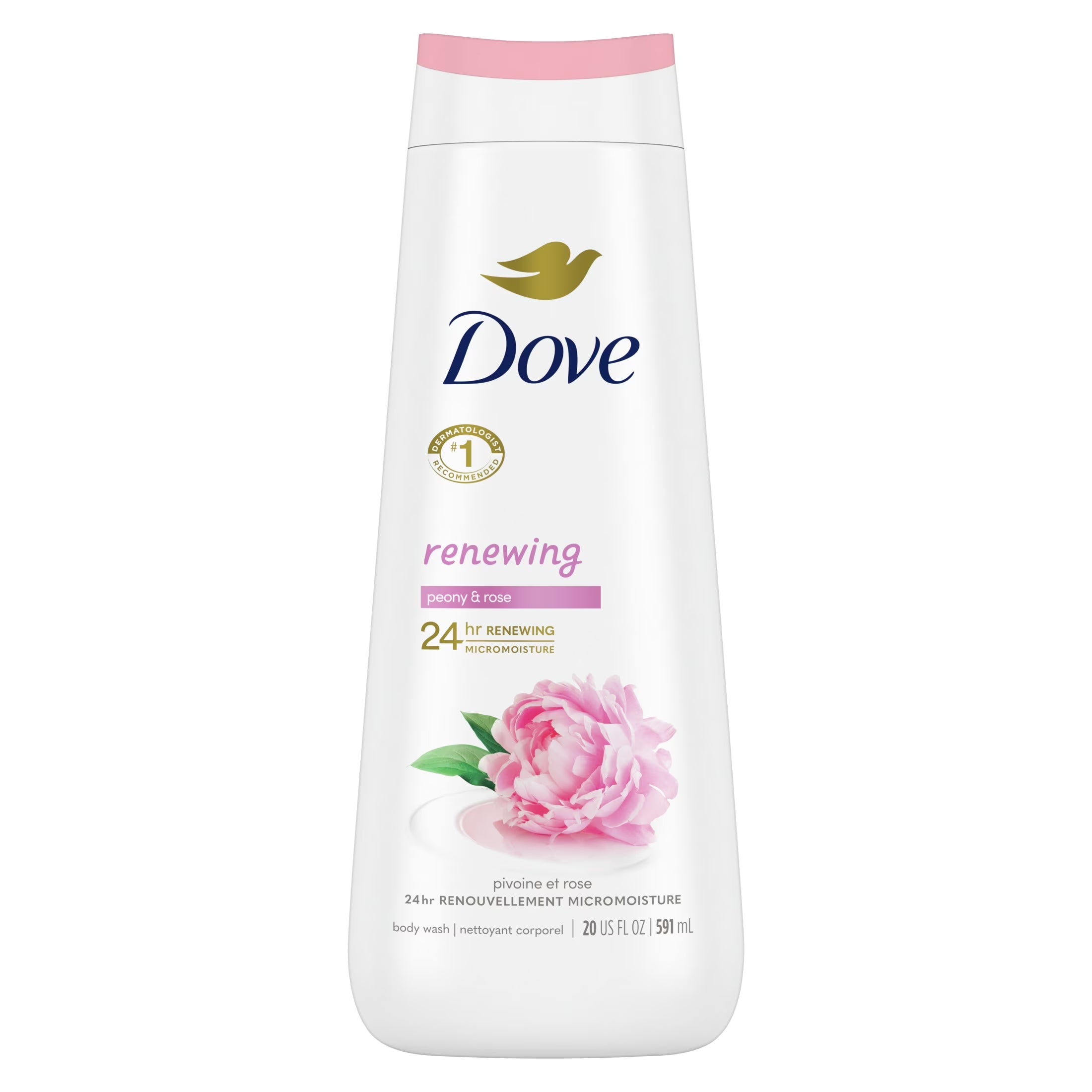 Women'S Body Wash Renewing Peony & Rose Oil Gentle Skin Cleanser All Skin, 20 Oz