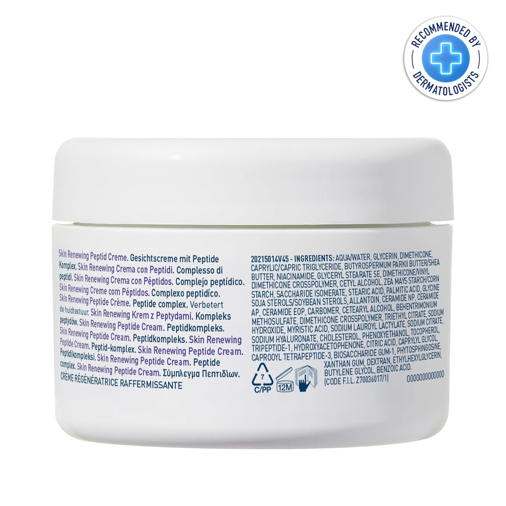 Skin Renewing Night Cream, Niacinamide, Peptide Complex, and Hyaluronic Acid Moisturizer for Face, 1.7 Ounce, Packaging May Vary