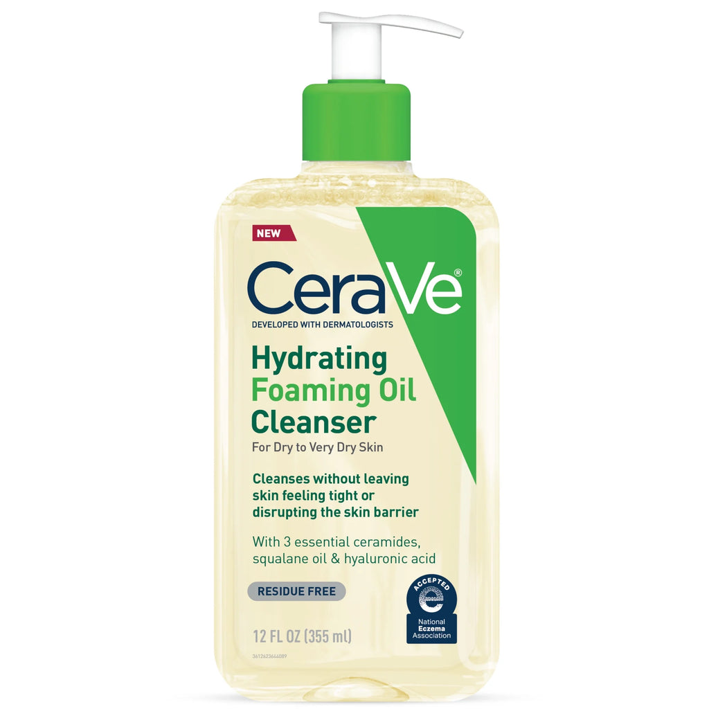 Hydrating Foaming Oil Facial Cleanser for Dry to Very Dry Skin 12 Fl Oz
